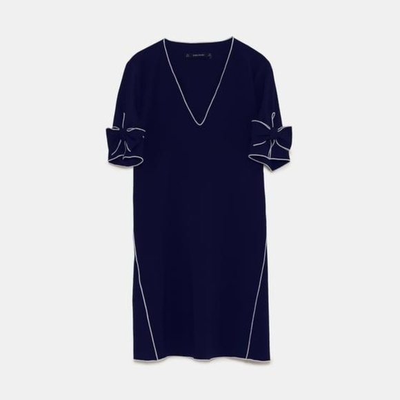 zara dress with contrasting piping